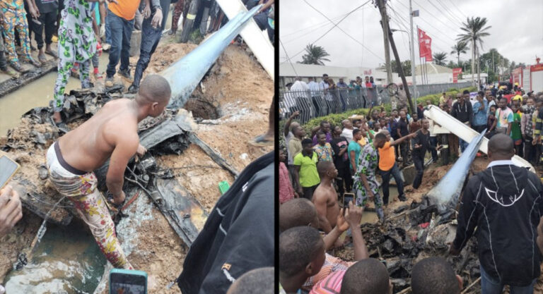 Helicopter crashes into a building in Ikeja, Lagos (VIDEO)