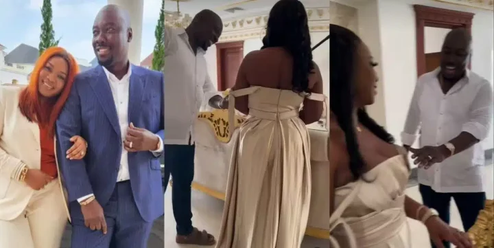 Billionaire Obi Cubana tensions single people as he showers praises on his beautiful wife (VIDEO)