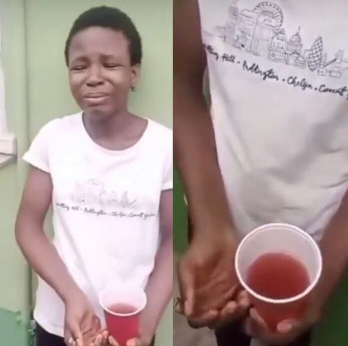 maid-nabbed-while-allegedly-attempting-to-pour-liquid-from-her-menstrual-pad-into-her-bosss-keg-of-palmoil-video