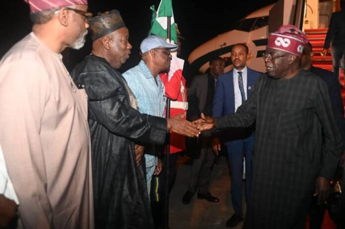 President Bola Tinubu has returned to Abuja after a five-day official visit to Berlin, Germany, where he participated in the