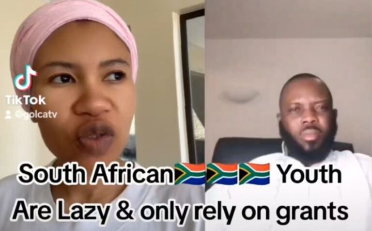 South African woman sparks controversy, labels local youths as ‘Lazy’ (WATCH VIDEO)